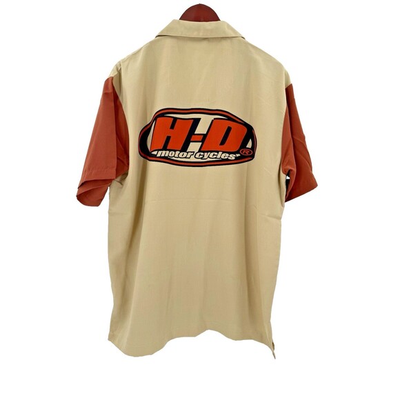 VINTAGE 2003 Harley Davidson Retro Race Team Graphic Print Button Down MEDIUM - Picture 2 of 14